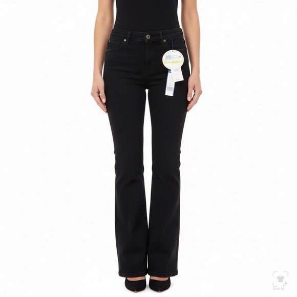 Levis Womens Black Denim Boot Cut 512 Jeans Mid Rise Stretch Sz10 Medium - Picture 15 of 15